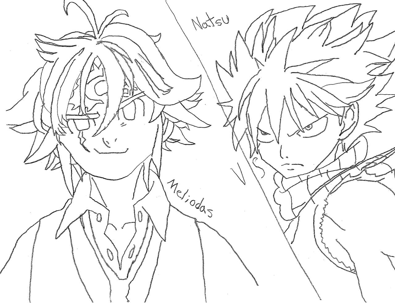 Fairytail vs seven deadly sins meliodas vs natsu by theotakuartis on