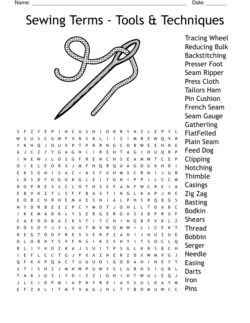 Sewing terms