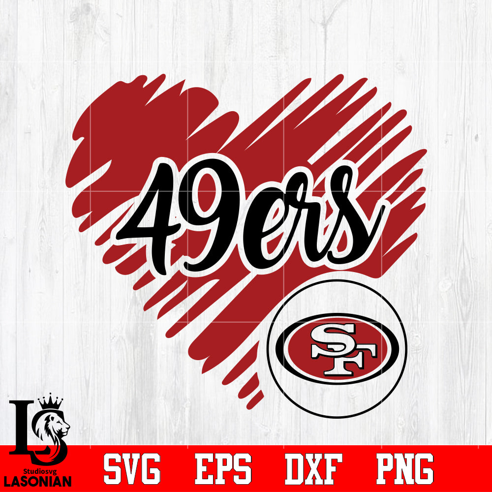 San francisco ers logosan francisco ers heart nfl svg dxf eps png â