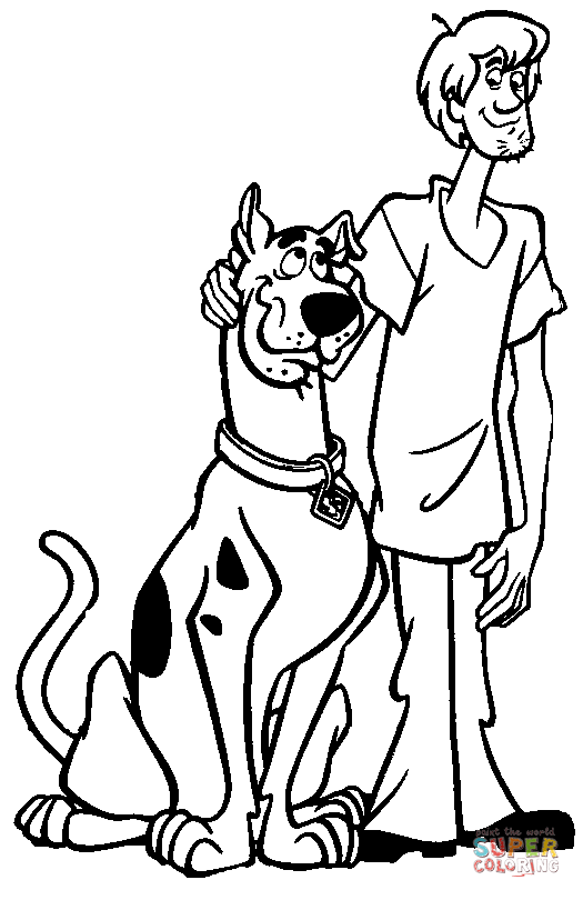 Shaggy and scooby coloring page free printable coloring pages