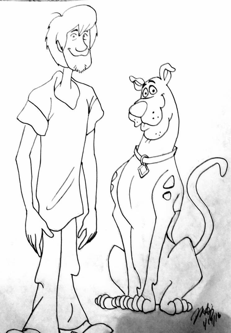 Shaggy and scooby quick sketch by pythonorbit on
