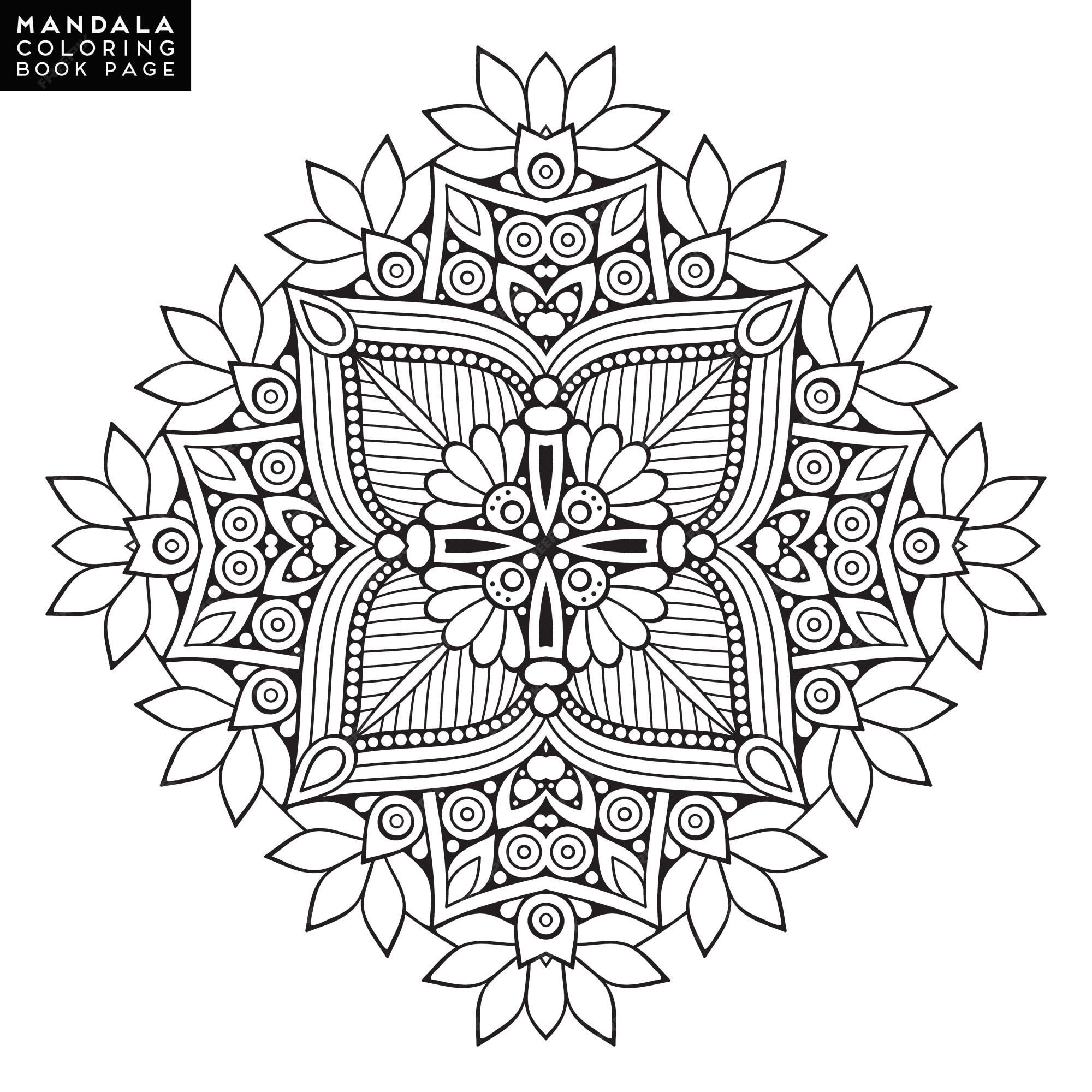 Free vector outline mandala for coloring book decorative round ornament anti