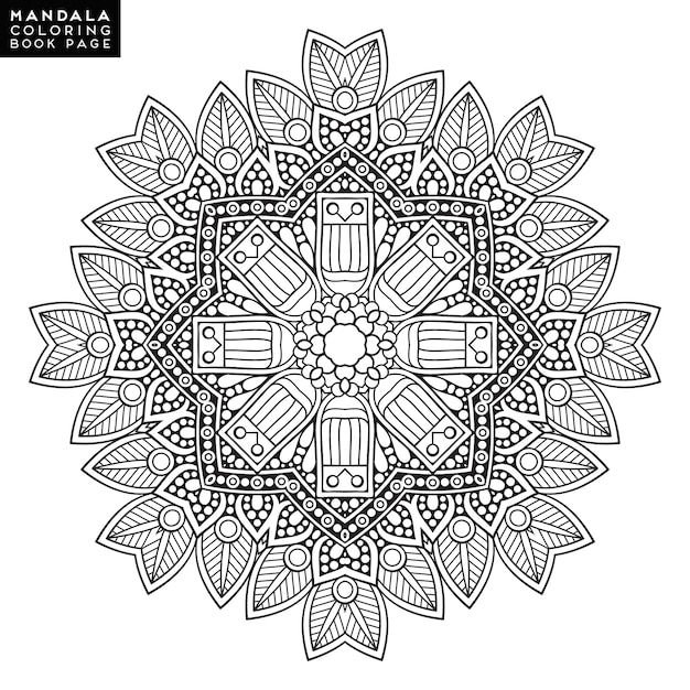 Free vector outline mandala for coloring book decorative round ornament anti