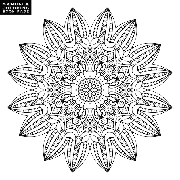 Free vector outline mandala for coloring book decorative round ornament anti