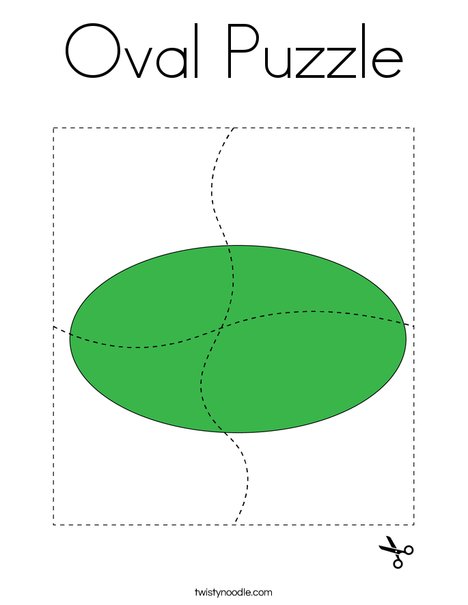 Oval puzzle coloring page