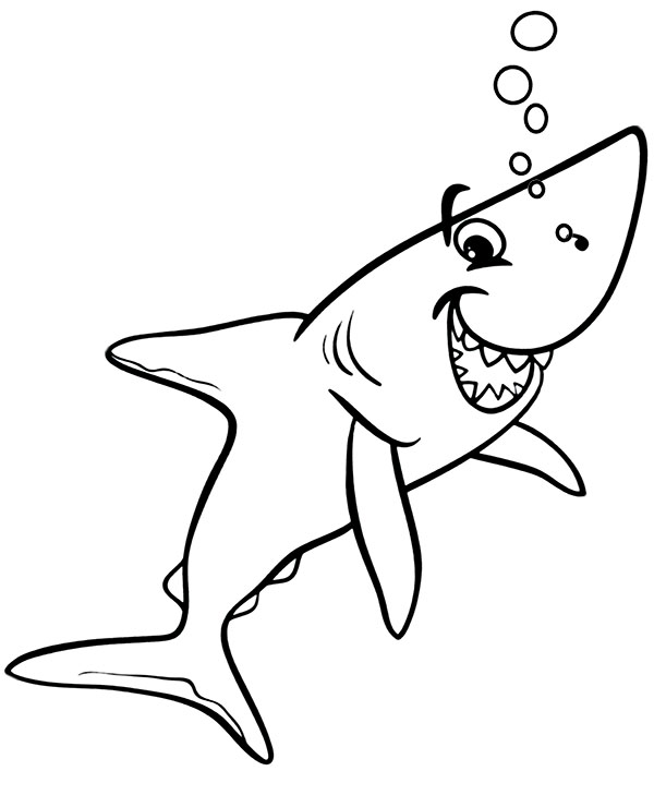 Colorful shark coloring page