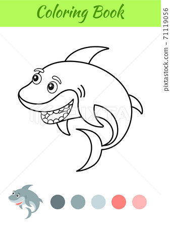 Coloring page happy shark coloring book for