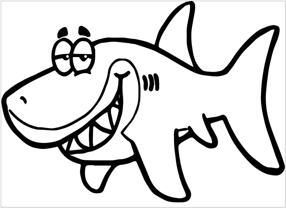 Bad shark coloring page