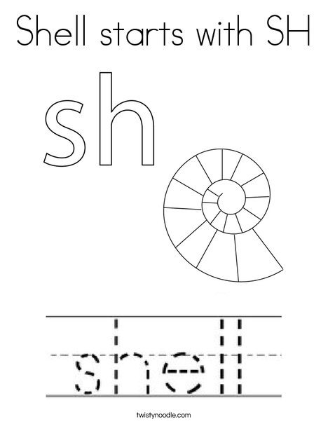 Shell starts with sh coloring page