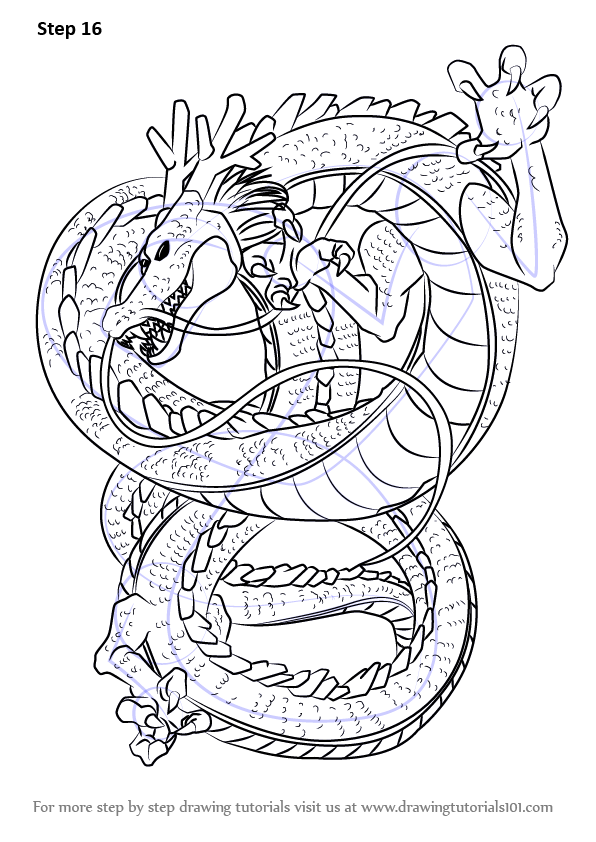 How to draw shenron from dragon ball z dragon ball z step by step