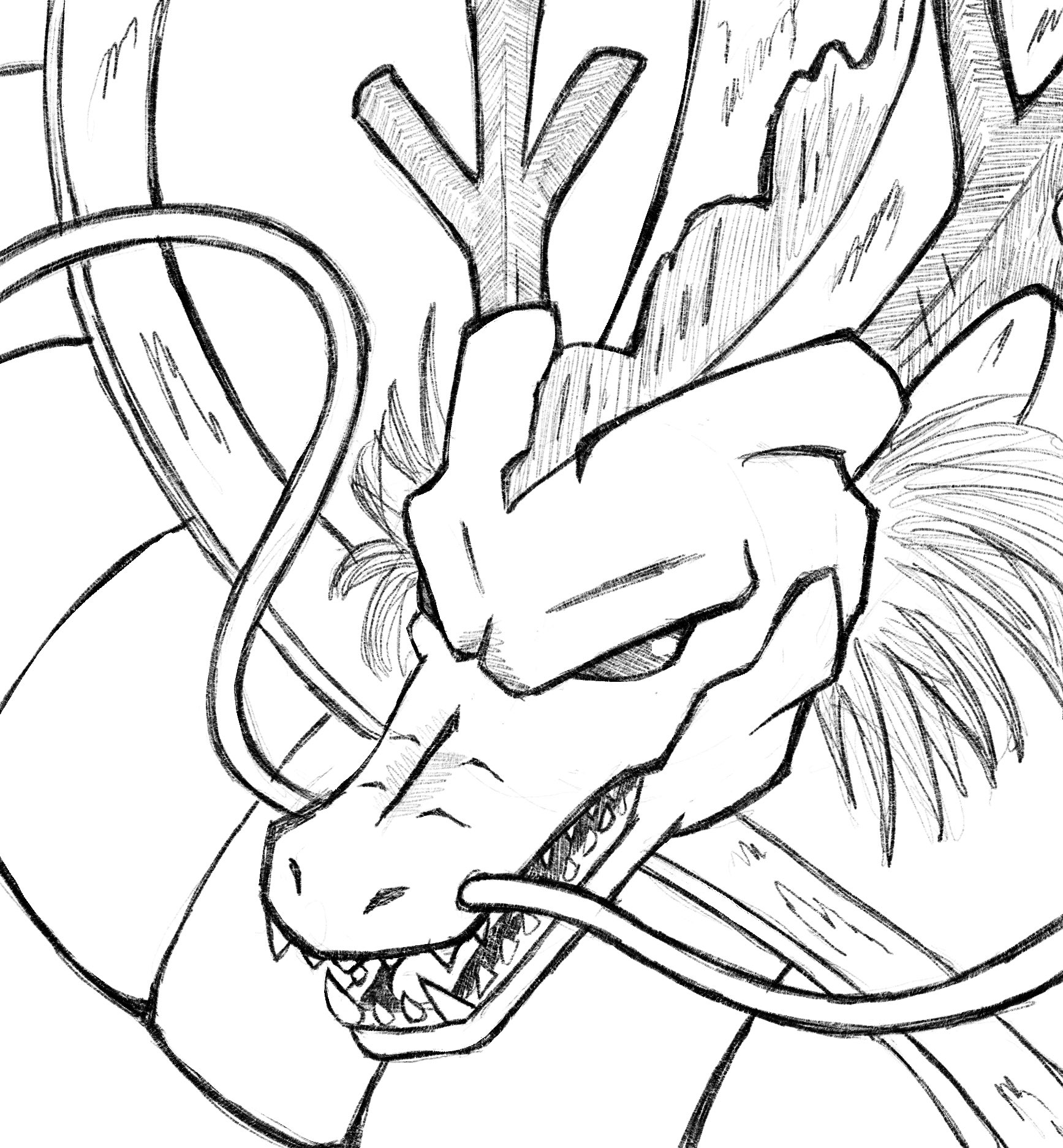 Snowyspeck âï on x day shenron sketch ð im using the dragon balls to wish you a happy new year of the dragon httpstcofdhuropf x
