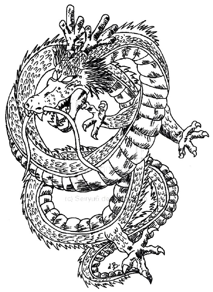 Shenron from dragon ball z coloring page