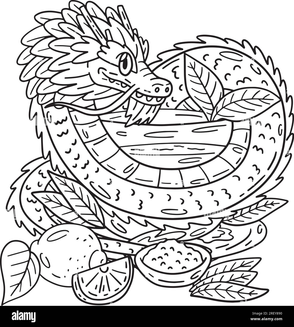 Year of the dragon surrounding tea cup isolated stock vector image art