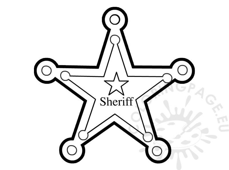 Sheriff badge template coloring page