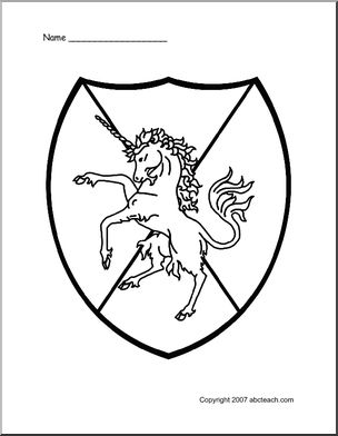 Coloring page medieval shield