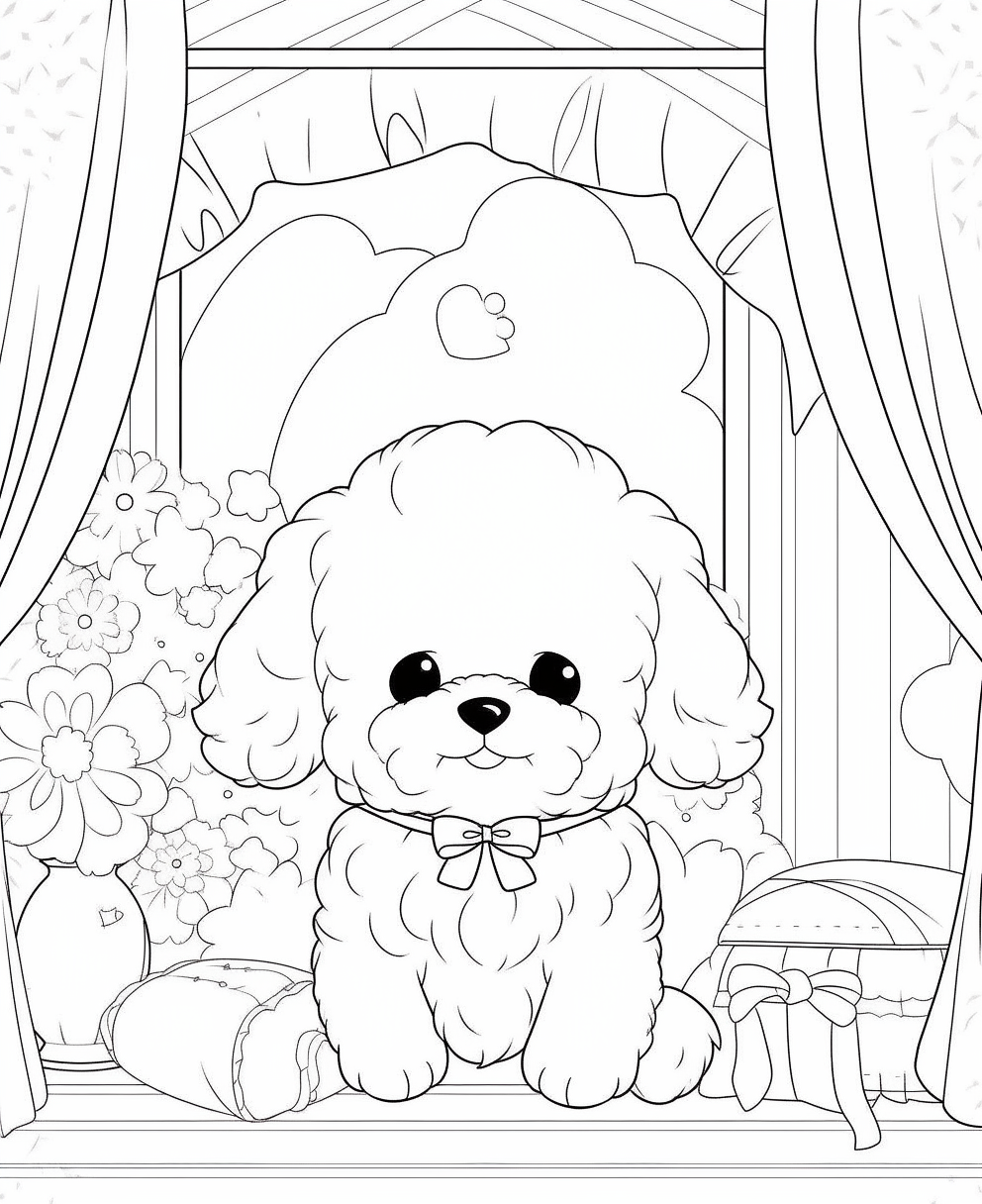 Shih tzu coloring pages for children coloring pages
