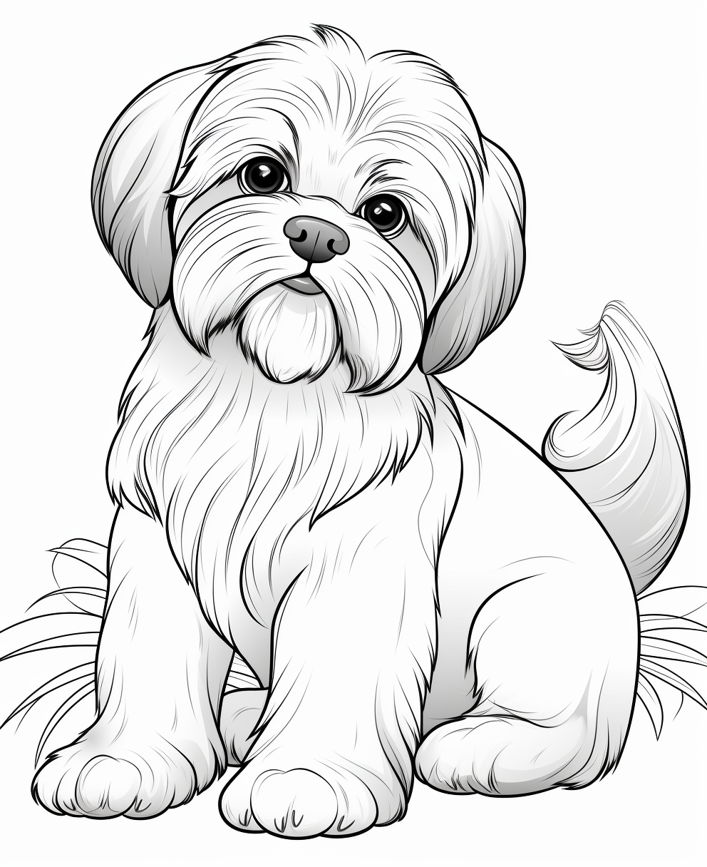 Shih tzu coloring pages for children coloring pages