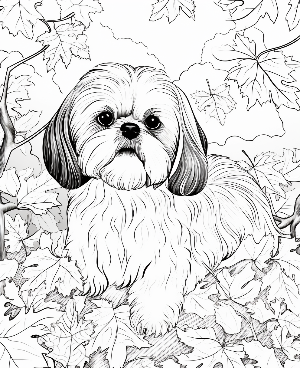 Shih tzu coloring pages for children coloring pages