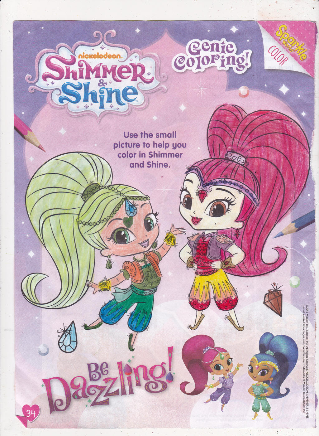 Shimmer and shine coloring page by omgpeeps on