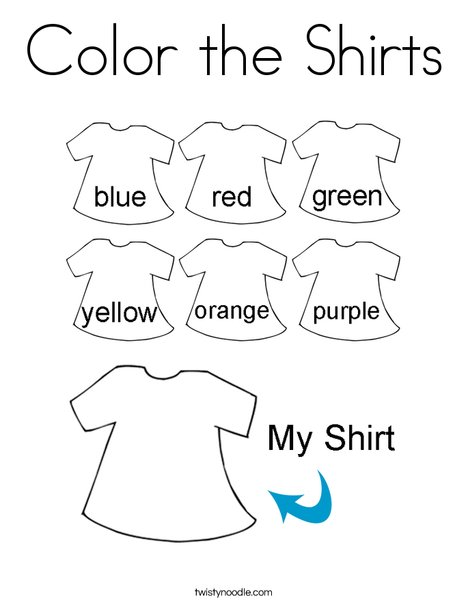 Color the shirts coloring page