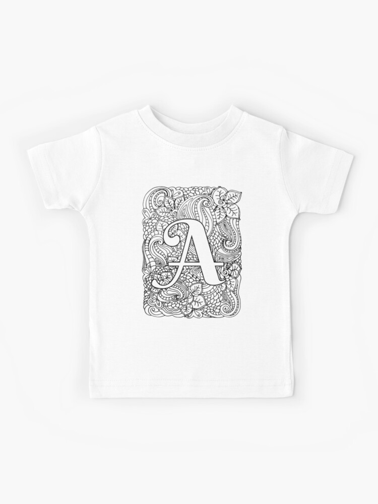 Adult coloring page monogram letter a kids t