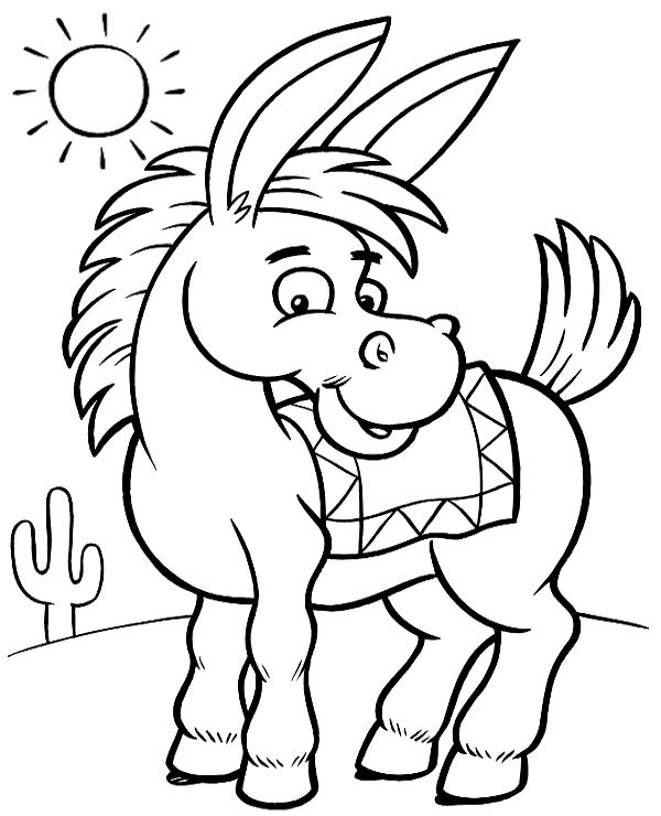 Donkey coloring page by topcoloringpages on