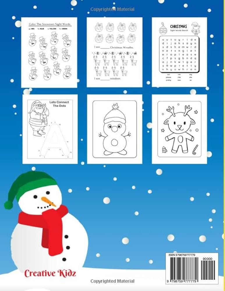 Christmas activity and learning book for kids