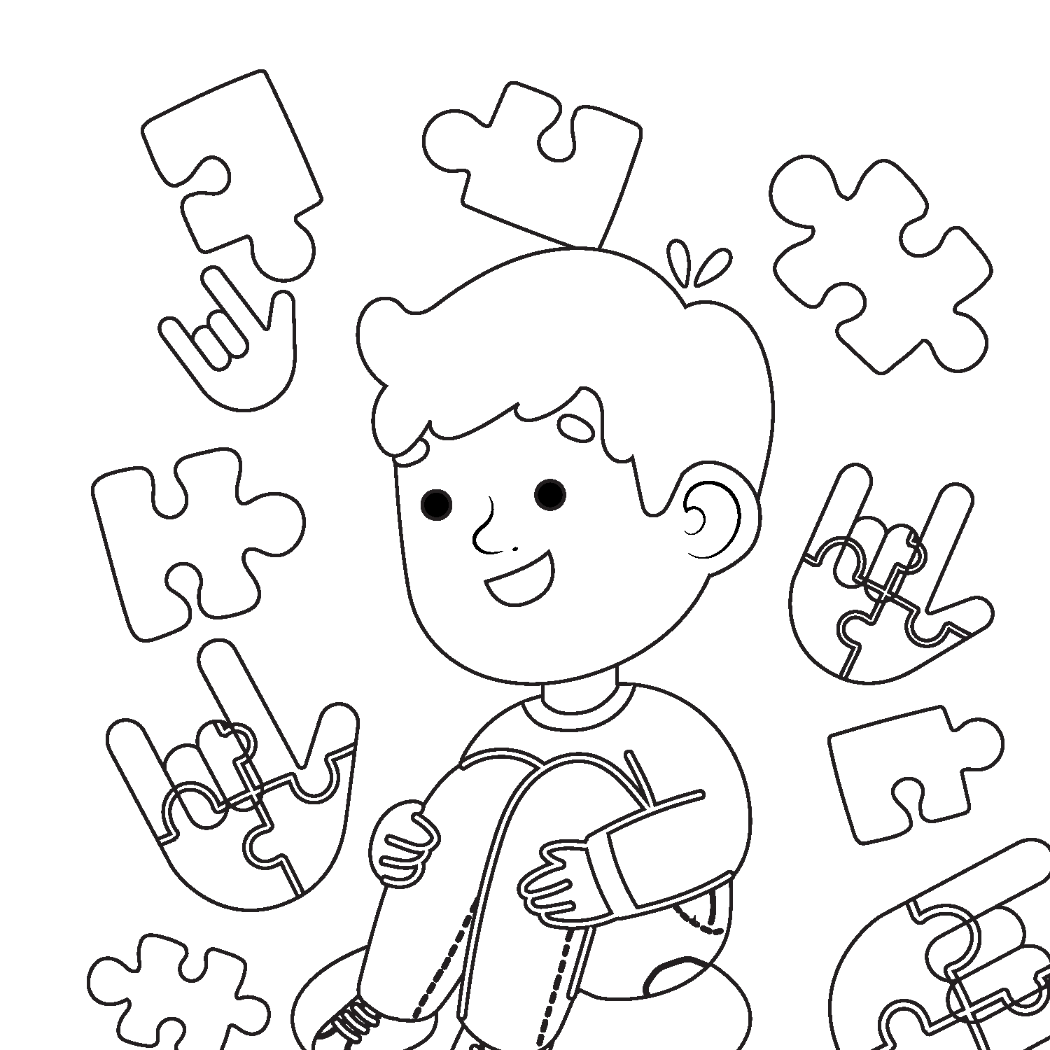 Autism awareness coloring sheets