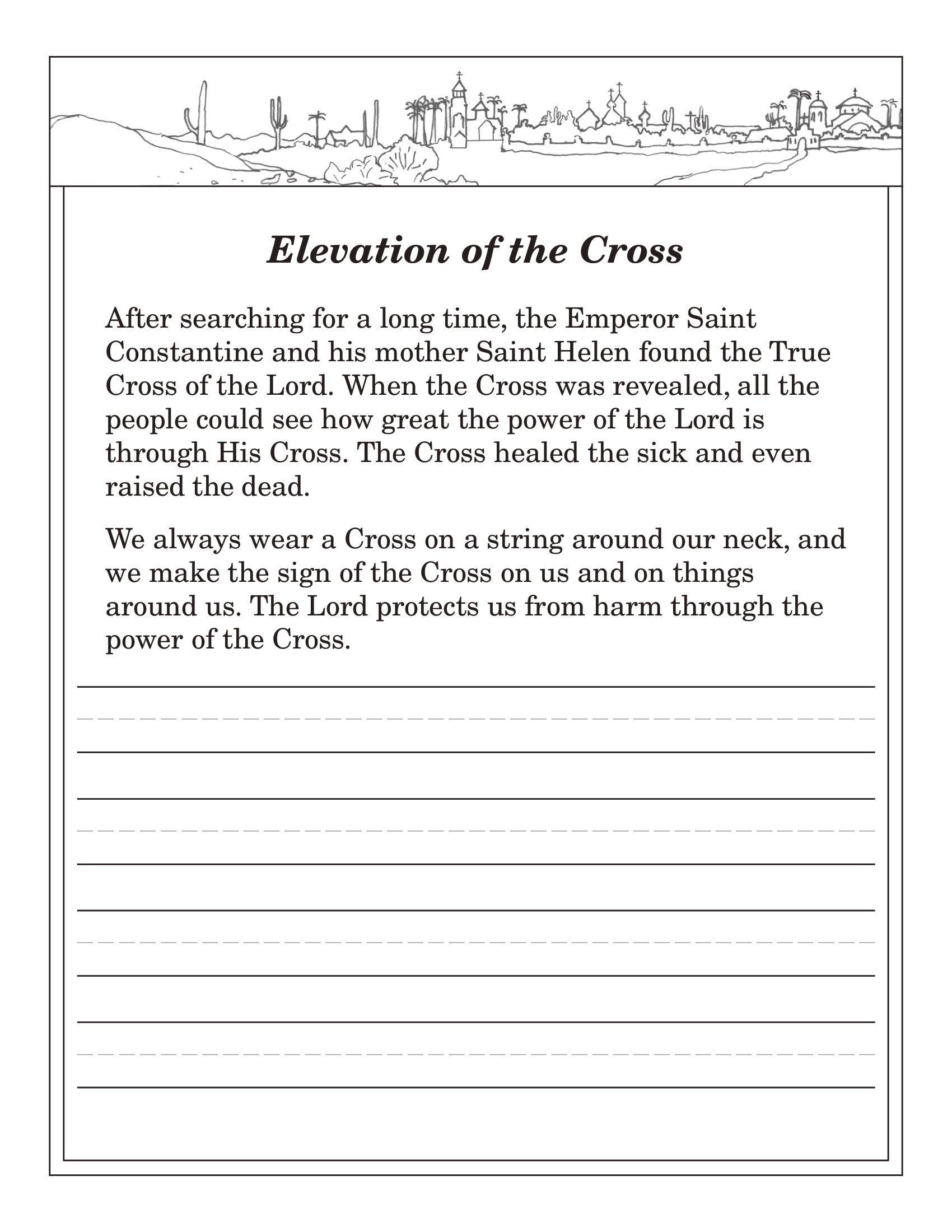 Coloring pages â exaltation of the cross â saint kosmas orthodox education