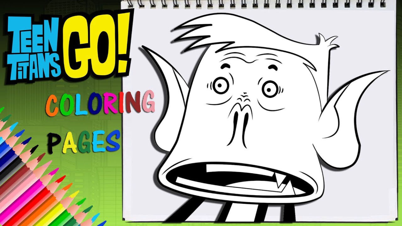Teen titan go beast boy funny face coloring pages by playhouse on