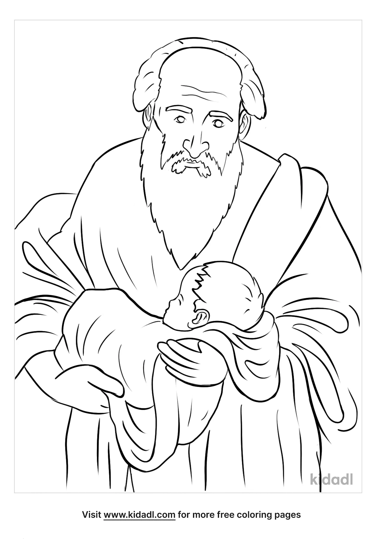 Free anna and simeon coloring page coloring page printables