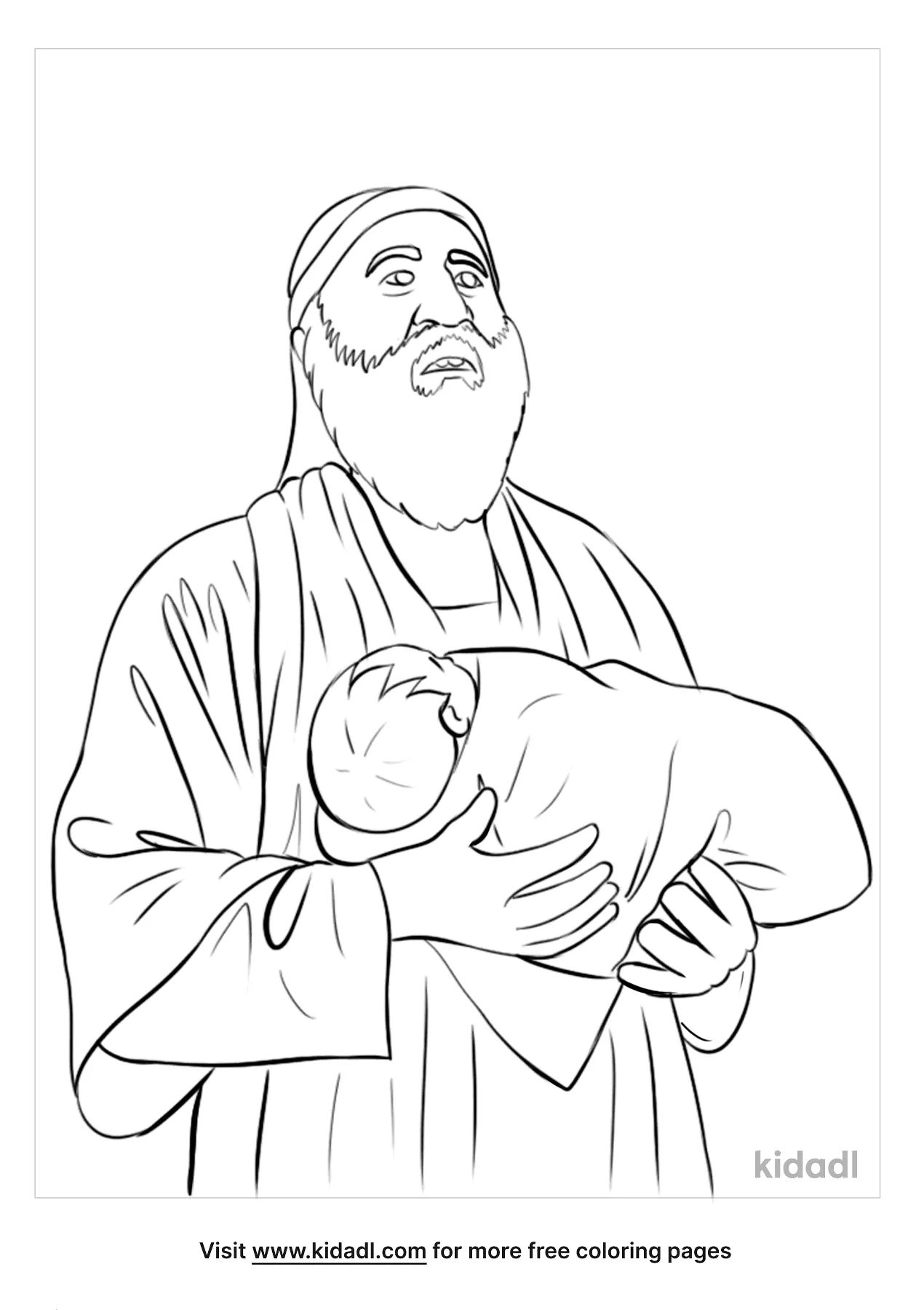 Free anna and simeon coloring page coloring page printables