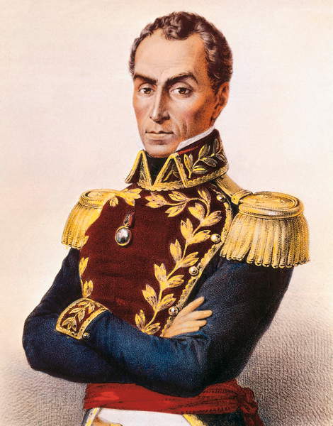 Portrait of simon bolivar lithography by unbekannt