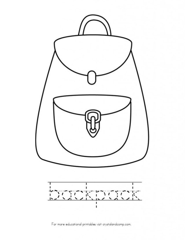 Beautiful photo of backpack coloring page