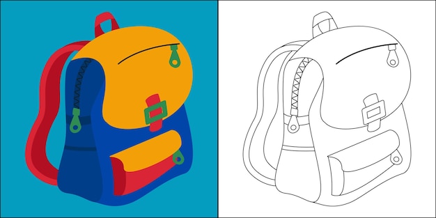 Premium vector backpack suitable for childrens coloring page vector illustration