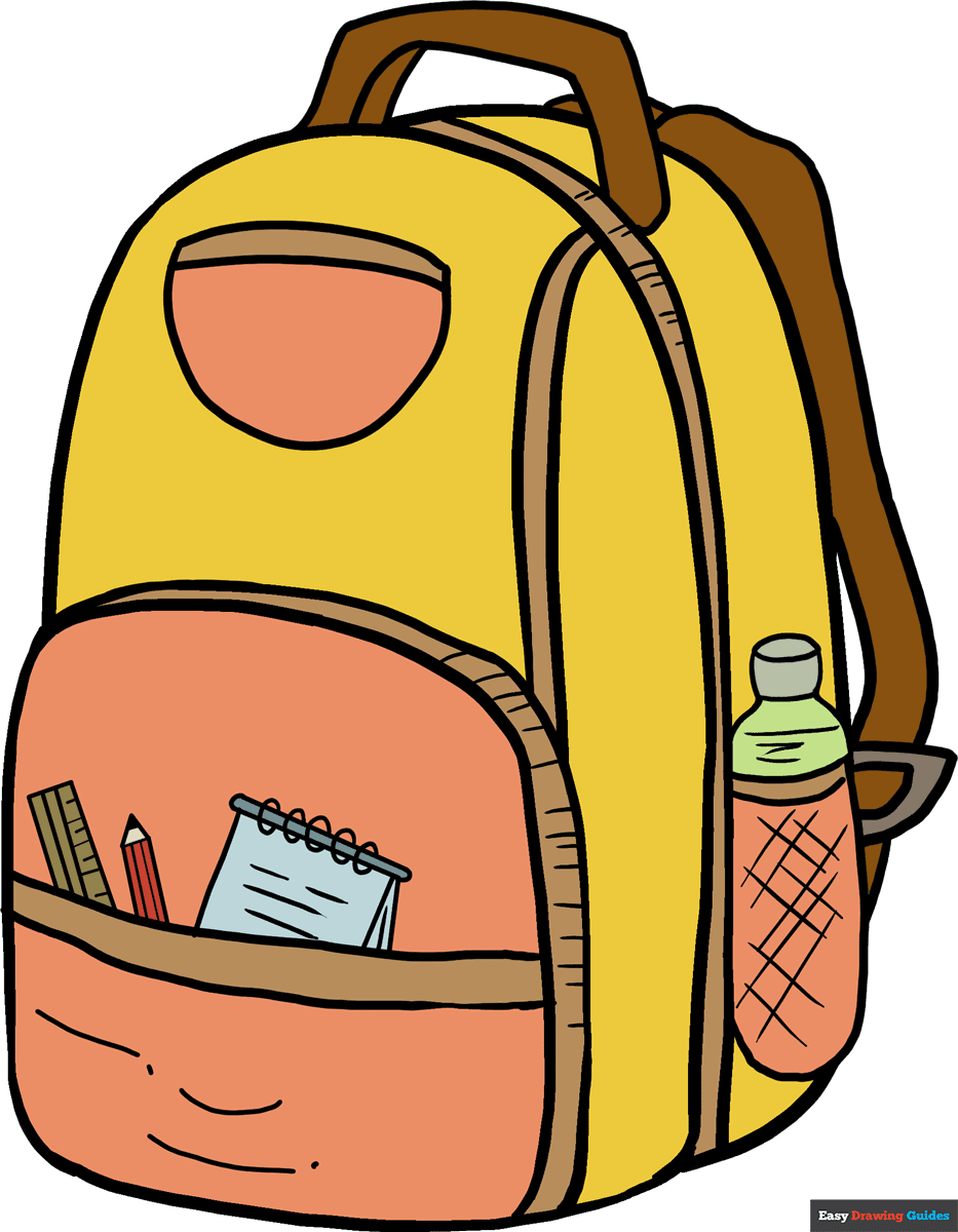 How to draw a backpack