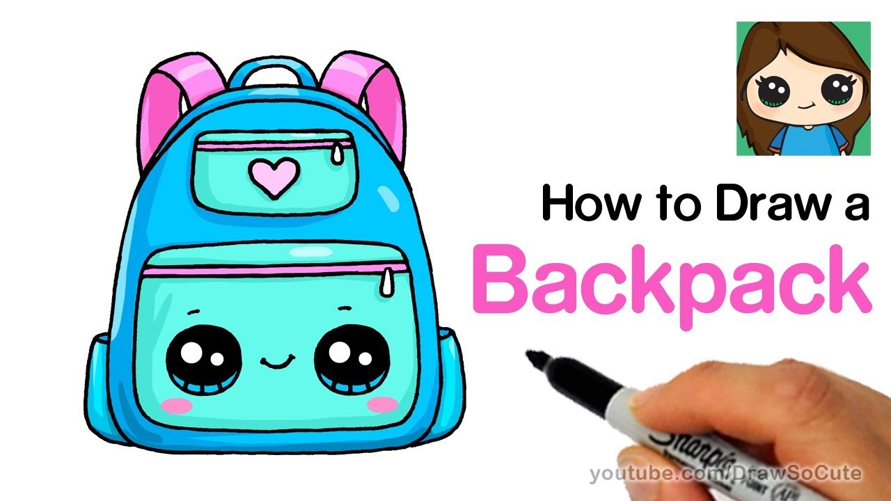 How to draw a backpack cute and easy back to school supplies