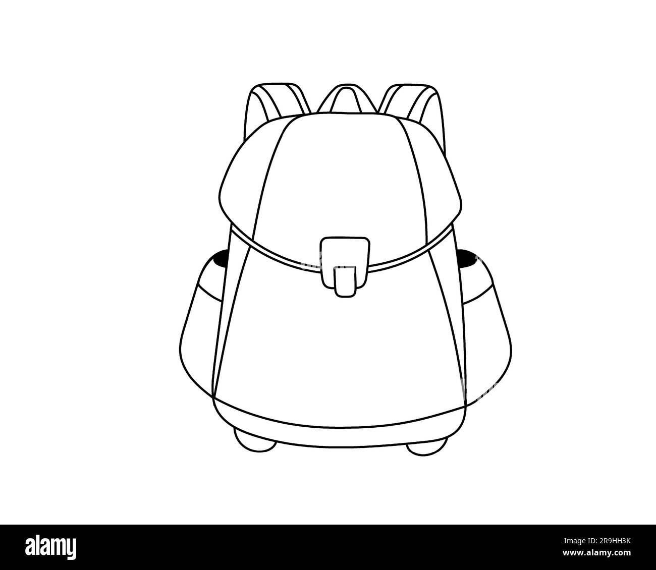 School backpack in simple line stylevector illustration stock vector image art