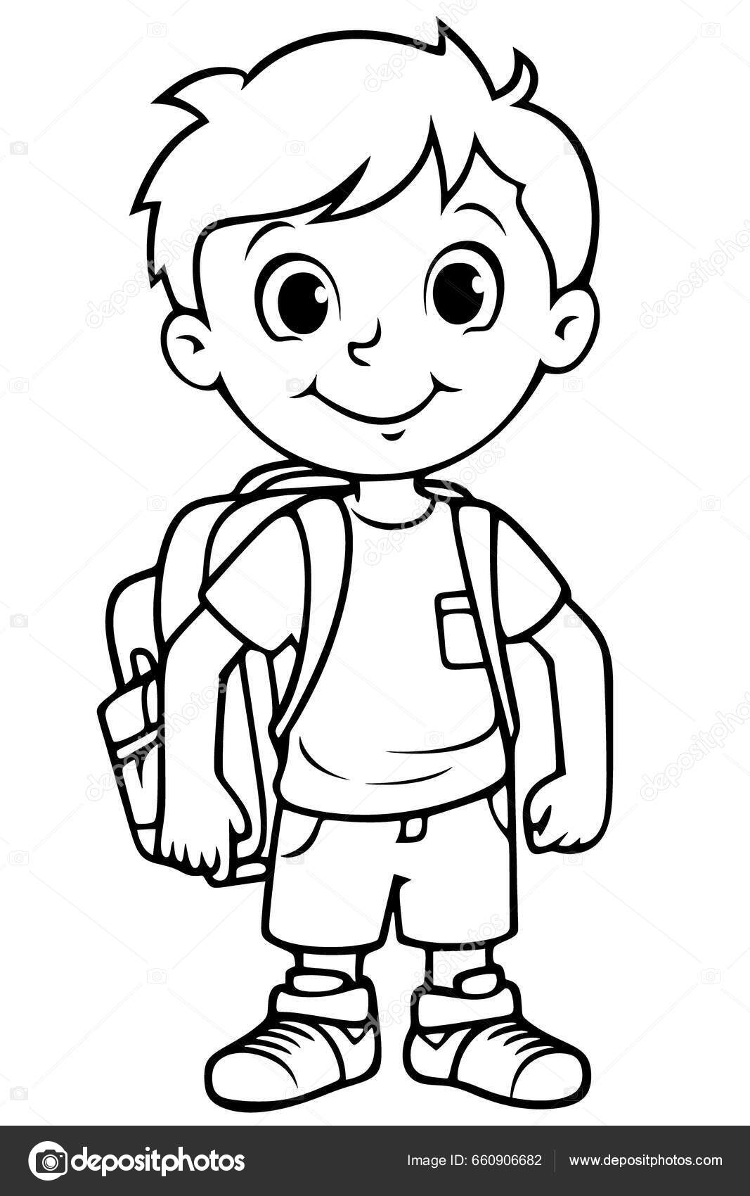 Black white coloring pages kids simple lines cartoon style happy stock photo by george