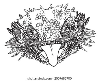 Bearded dragon vector art graphics