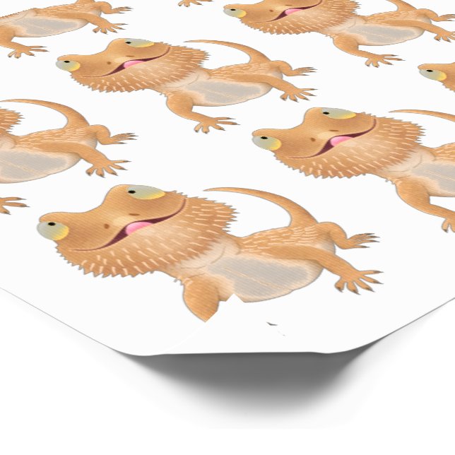 Cute happy bearded dragon lizard cartoon temporary tattoos