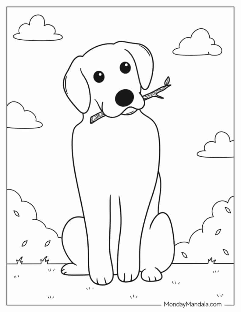 Dog coloring pages free pdf printables