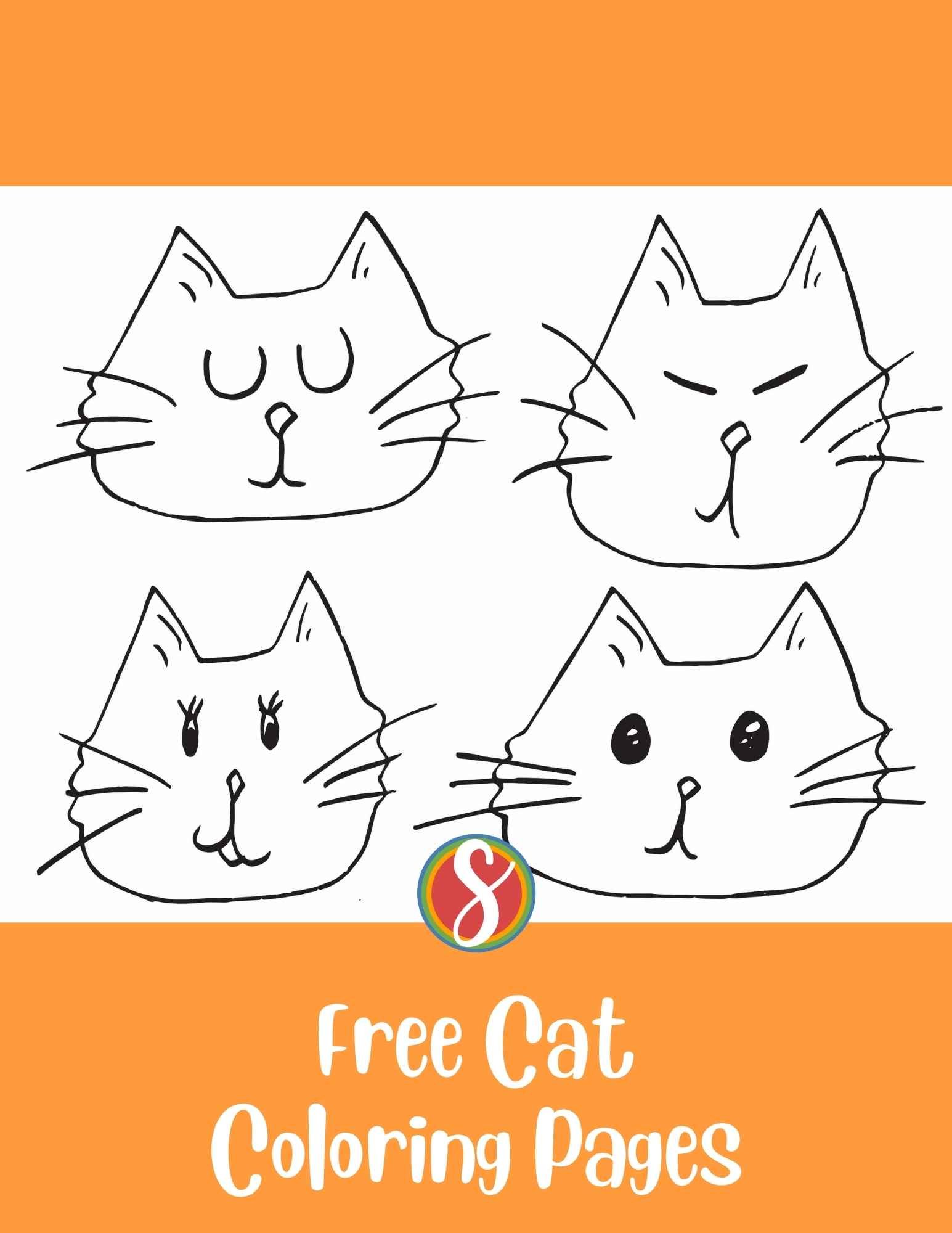 Free cat coloring pages â stevie doodles