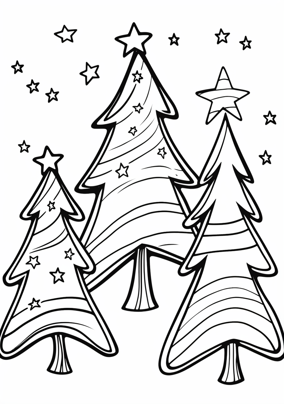 Easy christmas tree coloring sheets