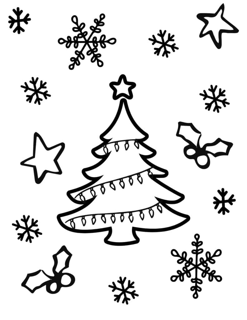 Free printable christmas tree coloring pages