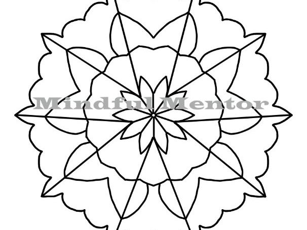 Simple mandala coloring pages teaching resources