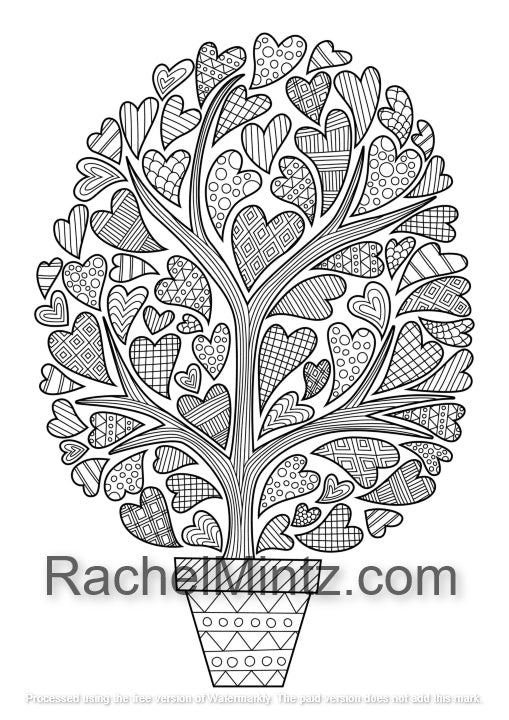 Happy flowers optimistic coloring book