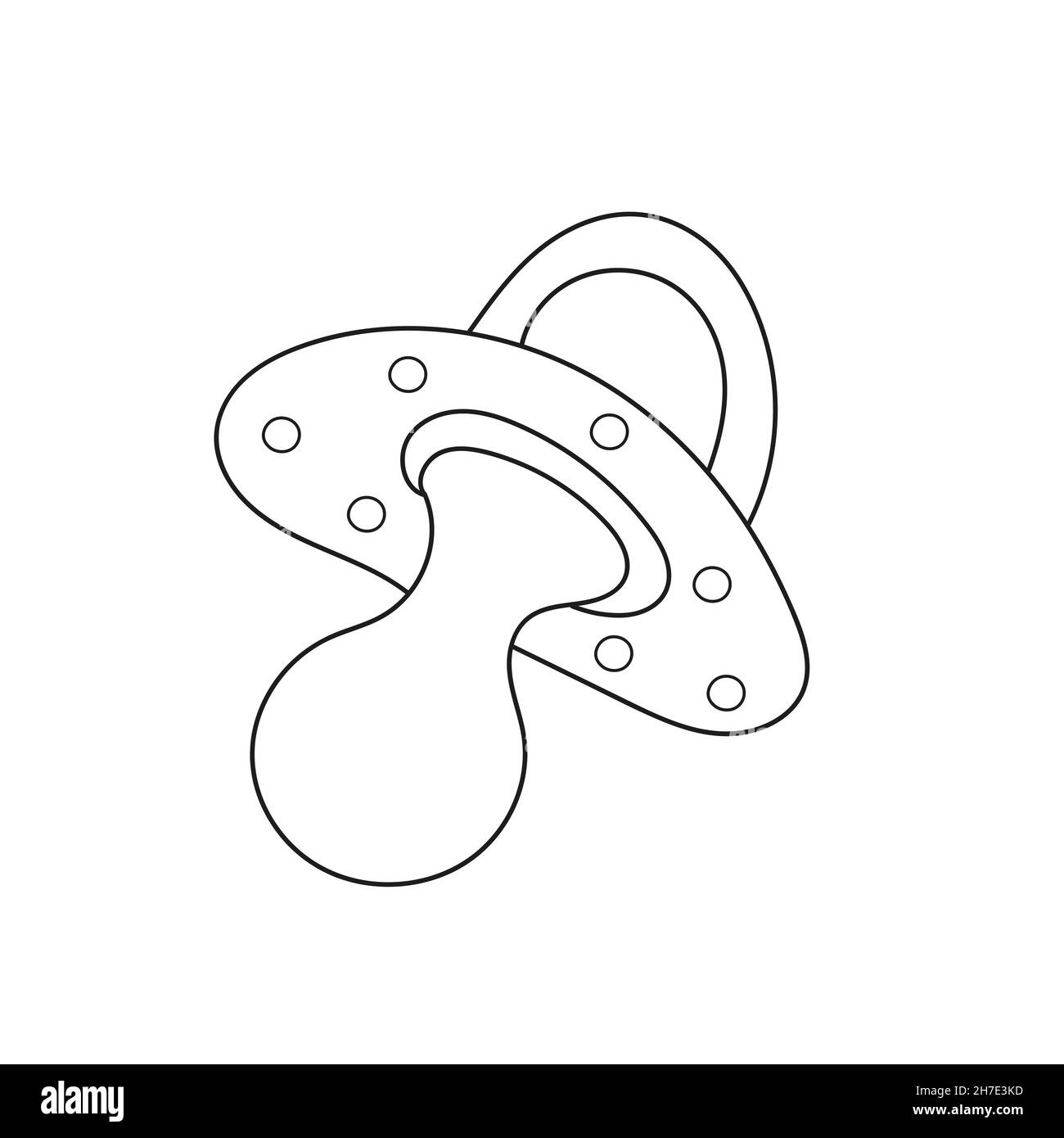 Simple coloring page pacifier for baby
