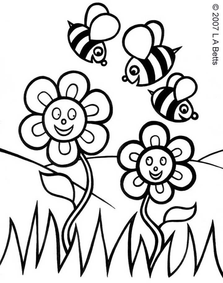 Printable louring spring flowers rooftop post printables
