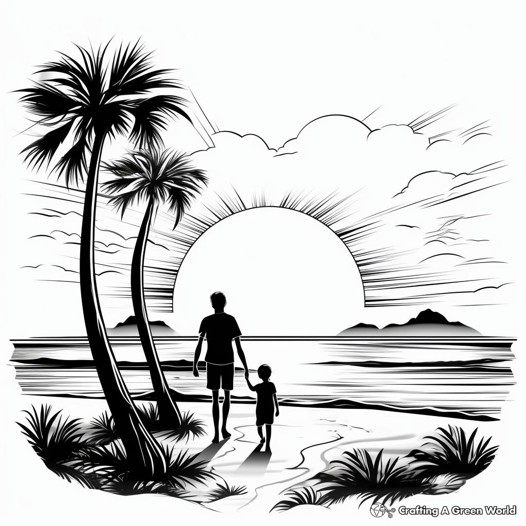 Sunset coloring pages